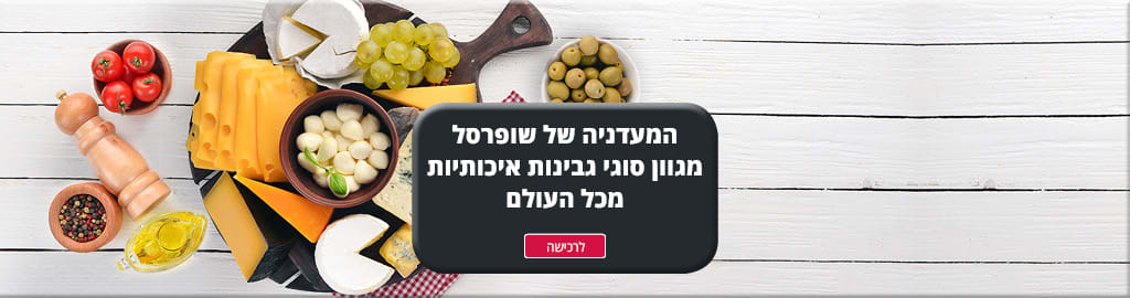 המעדניה של שופרסל מגוון סוגי גבינות  איכותיות מכל העולם
